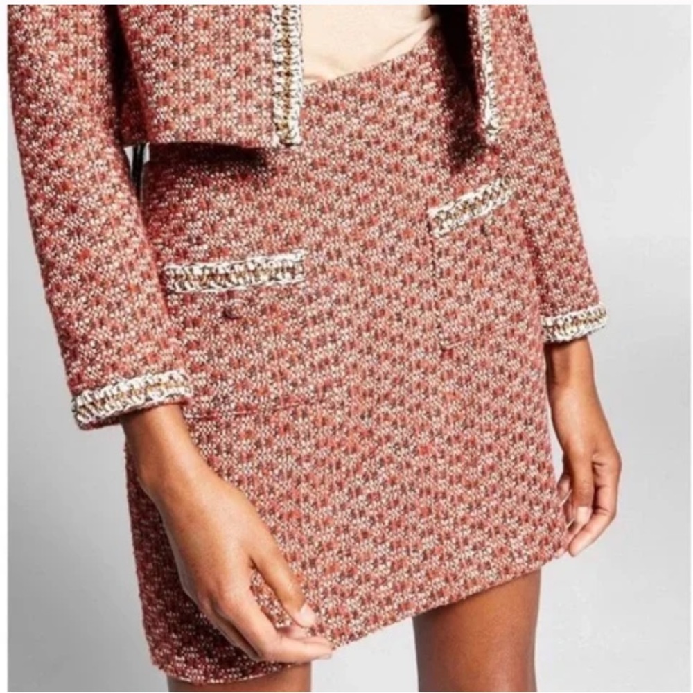 Jeannie Mai x INC Collab Wool Tweed Blend Skirt